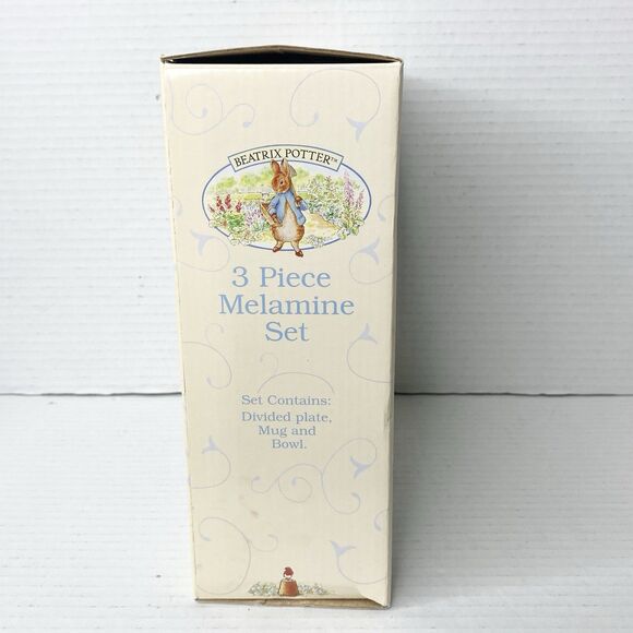 Vtg 1997 Beatrix Potter Peter Rabbit and Friends 3 Piece Children's Melamine Set - Picture 9 of 9